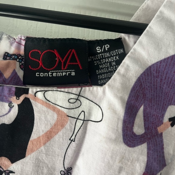 Soya Contempra Graphic Print Sleeveless Dress – Size S– Retro Pop Art Style - Picture 3 of 3